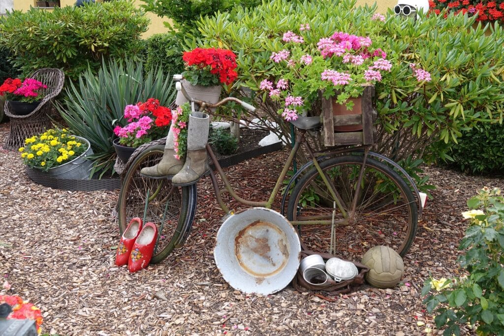 Gartenstecker Rost Vintage Fahrrad Dekoration